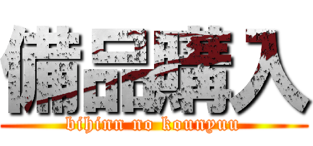 備品購入 (bihinn no kounyuu)