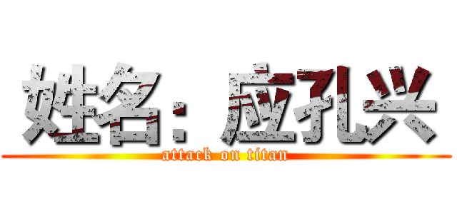  姓名：应孔兴  (attack on titan)