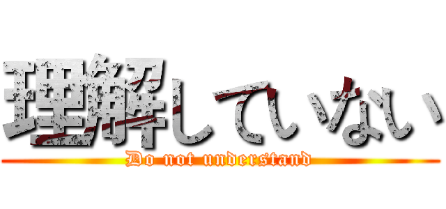 理解していない (Do not understand)