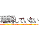 理解していない (Do not understand)