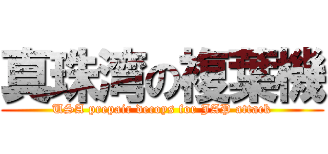 真珠湾の複葉機 (USA prepair decoys for JAP attack)