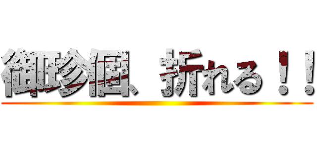 御珍個、折れる！！ ()