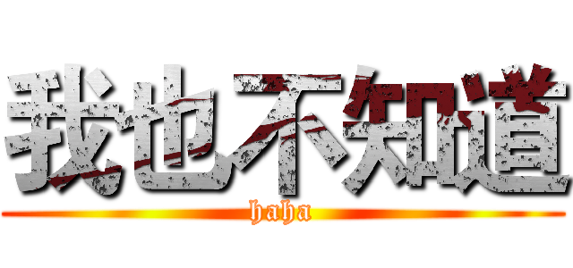 我也不知道 (haha)