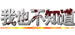 我也不知道 (haha)