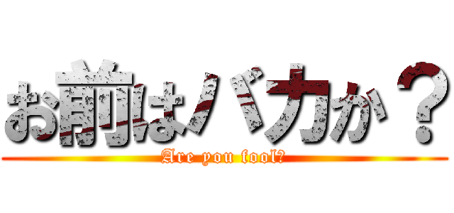 お前はバカか？ (Are you fool?)
