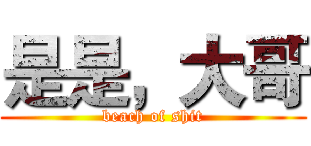 是是，大哥 (beach of shit)