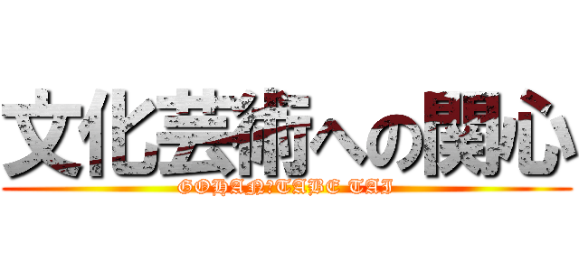文化芸術への関心 (GOHAN　TABE TAI)