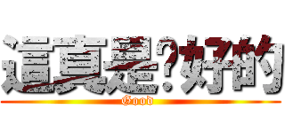 這真是极好的 (Good )