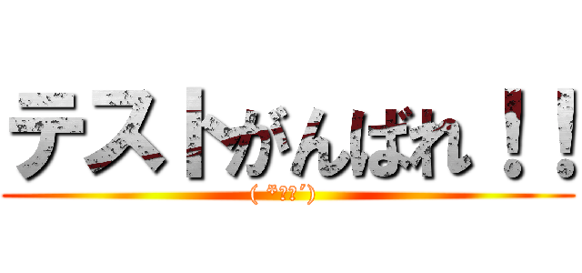 テストがんばれ！！ (( *｀ω´) )