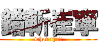 錯斬崔寧 (what the?)