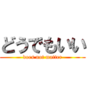 どうでもいい (does not matter)