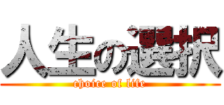 人生の選択 (choice of life)