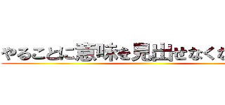 やることに意味を見出せなくなってきた ()