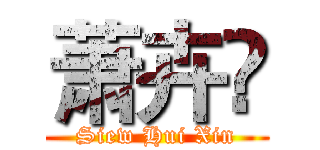 萧卉惞 (Siew Hui Xin)