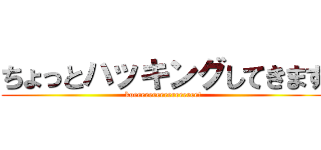 ちょっとハッキングしてきます (koeeeeeeeeeeeeeeeee!)