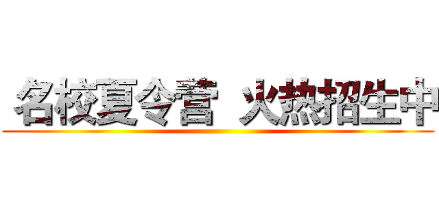  名校夏令营  火热招生中 ()