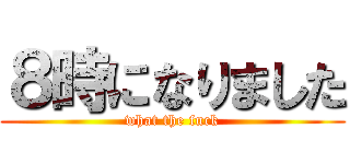 ８時になりました (what the fuck)