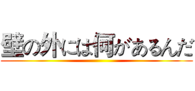 壁の外には何があるんだ ()