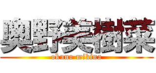 奥野美樹菜 (okuno mikina)