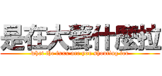 是在大聲什麼拉 (what the fxxx are you shouting for)