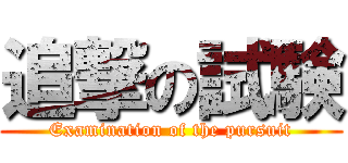 追撃の試験 (Examination of the pursuit)