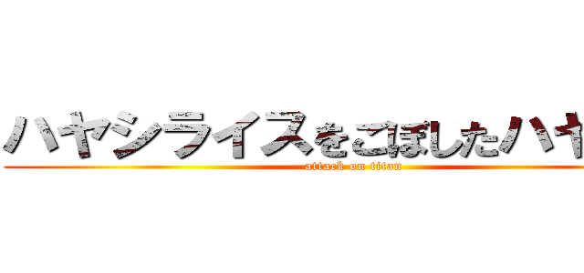 ハヤシライスをごぼしたハヤシ君 (attack on titan)