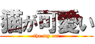 猫が可愛い (the my cat)