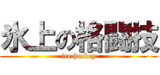 氷上の格闘技 (ice hockey)