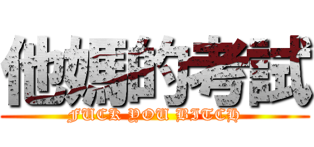 他媽的考試 (FUCK YOU BITCH)