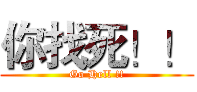你找死！！ (Go Hell !!)