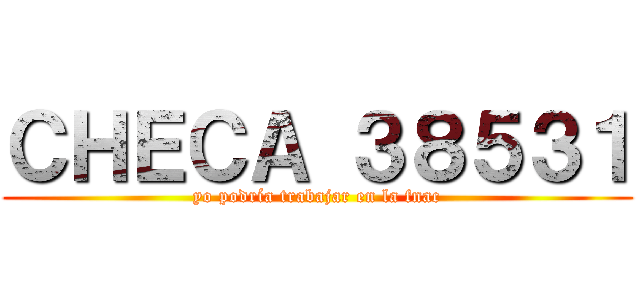 ＣＨＥＣＡ ３８５３１ (yo podría trabajar en la fnac)