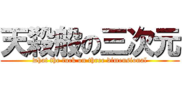 天殺般の三次元 (what the fuck on three dimensional)