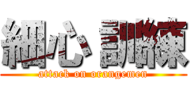 細心 訓練 (attack on orangemen)
