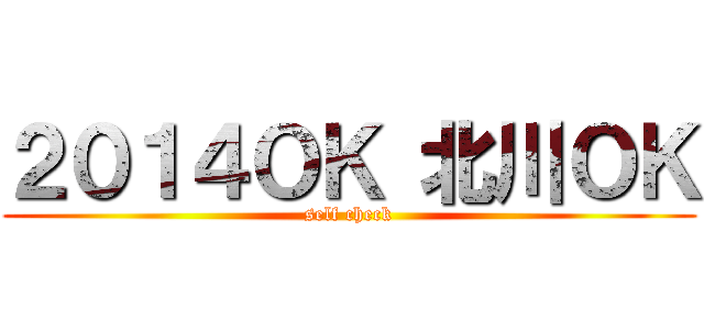 ２０１４ＯＫ 北川ＯＫ (self check)