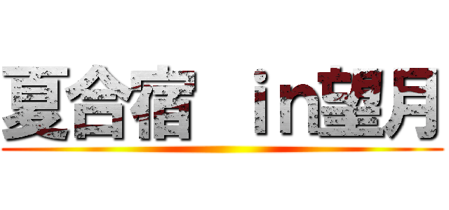 夏合宿 ｉｎ望月 ()