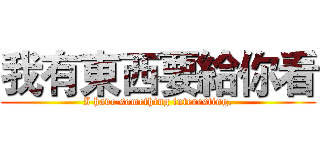 我有東西要給你看 (I have something interesting.)