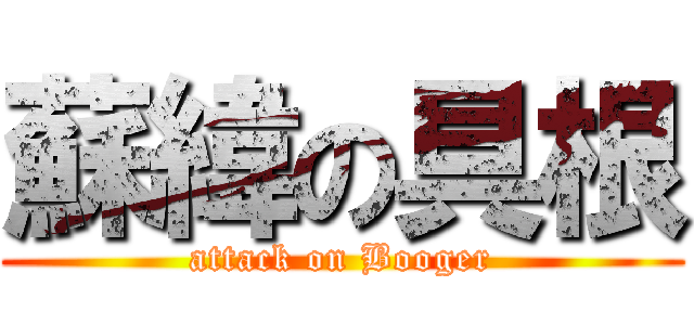 蘇緯の具根 (attack on Booger)