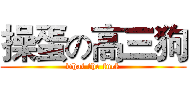 操蛋の高三狗 (what the fuck)