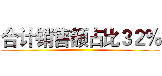 合计销售额占比３２％ ()