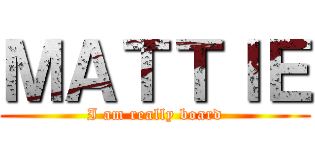 ＭＡＴＴＩＥ (I am really board)