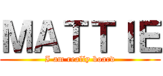 ＭＡＴＴＩＥ (I am really board)