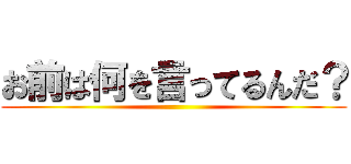 お前は何を言ってるんだ？ ()