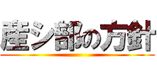 産シ部の方針 ()