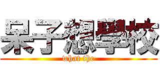呆子想學校 (what the)