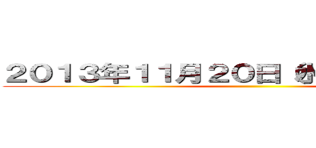 ２０１３年１１月２０日（水）〜２４日（日） ()