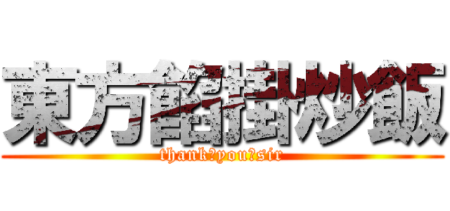 東方餡掛炒飯 (thank♂you♂sir)