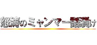 怒涛のミャンマー語漬け ()