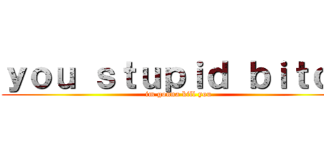 ｙｏｕ ｓｔｕｐｉｄ ｂｉｔｃｈ (im gonna kill you)