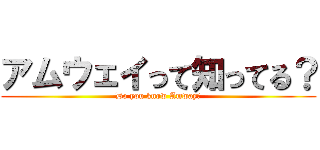 アムウェイって知ってる？ (Do you know Amway?)