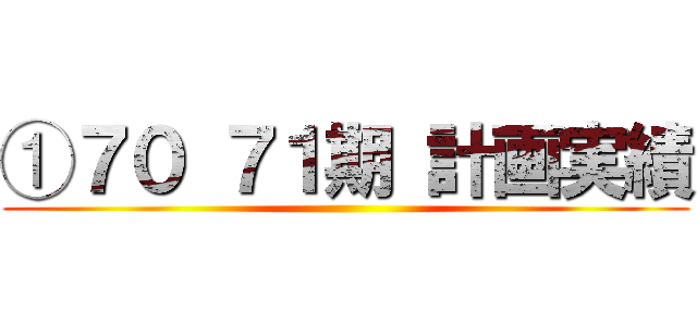 ①７０ ７１期 計画実績 ()